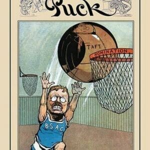 Puck Magazine: 'Goal!; Just a Little Basketball Practice at the White House Gym.' - Art Print