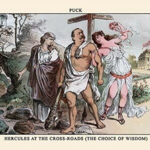 Puck Magazine: Hercules at the Cross-Roads - Art Print