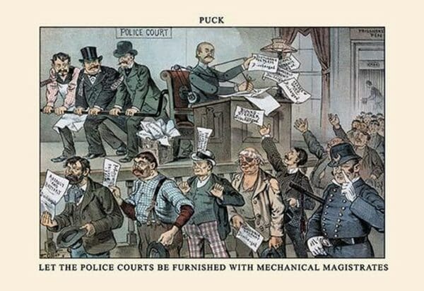 Puck Magazine: Let the Police Courts Be Furnished by Frederick Burr Opper - Art Print