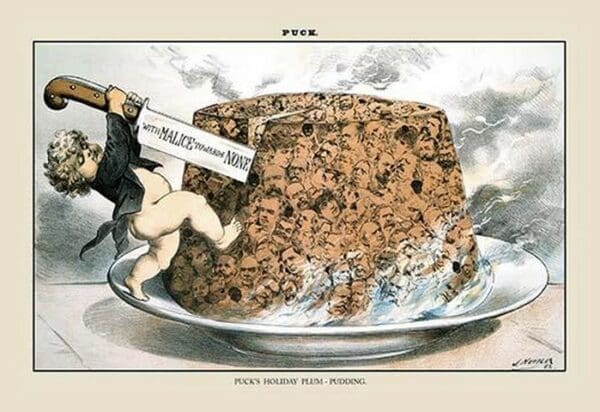 Puck Magazine: Puck's Holiday Plum-Pudding by Joseph Keppler - Art Print