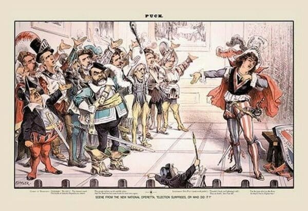 Puck Magazine: Scene From the New National Operetta by Joseph Keppler - Art Print