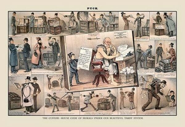 Puck Magazine: The Custom-House Code of Morals by Frederick Burr Opper - Art Print