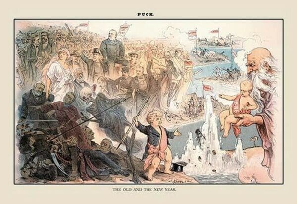 Puck Magazine: The Old and the New Year by Joseph Keppler - Art Print