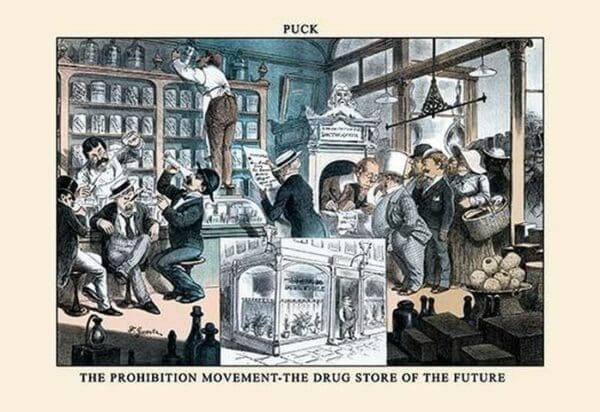 Puck Magazine: The Prohibition Movement by F. Graetz - Art Print