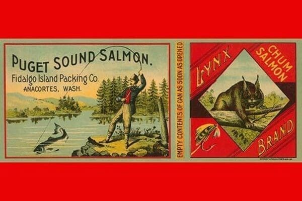 Puget Sound Salmon Can Label by Schmidt Litho Co. - Art Print