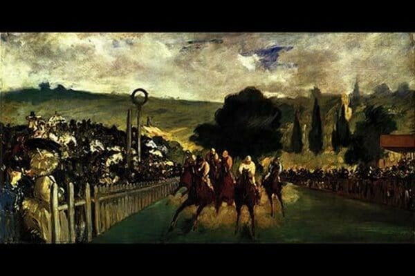 Race at Longchamp by Edouard Manet by Eduard Manet - Art Print