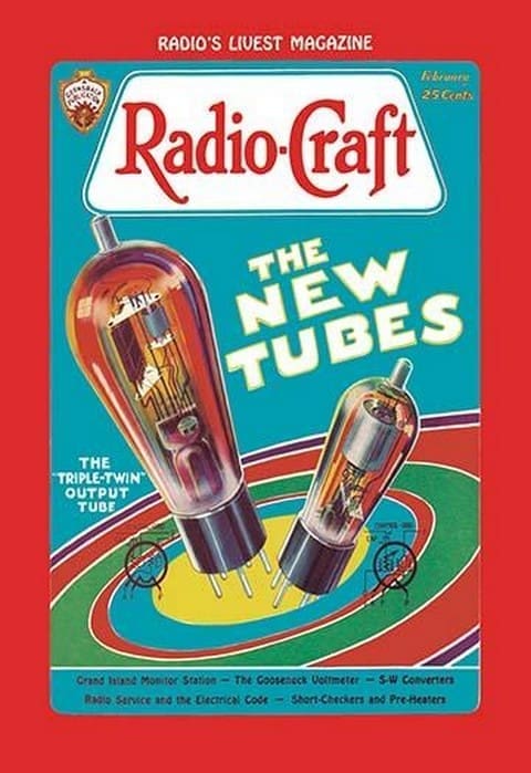 Radio Craft: The Triple-Twin Output Tube by Radcraft - Art Print