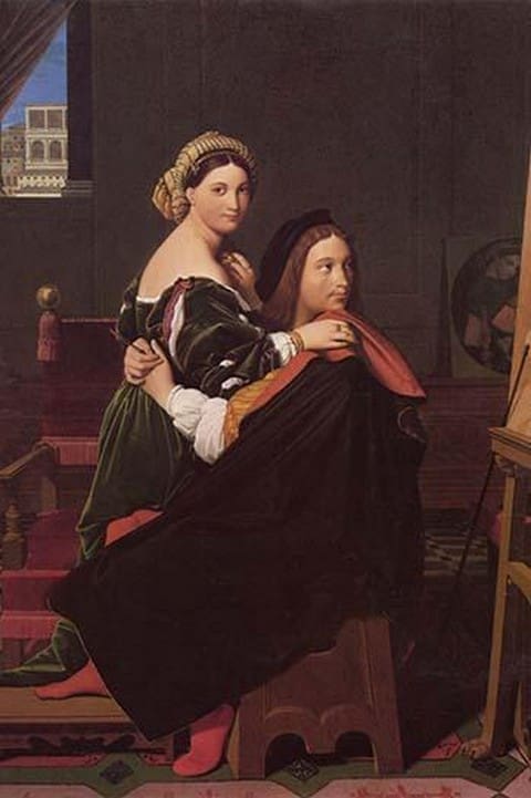 Raphael & Fornarina by Jean-Auguste-Dominique Ingres - Art Print