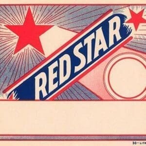 Red Star Broom Label - Art Print