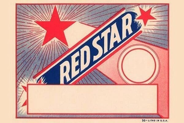 Red Star Broom Label - Art Print