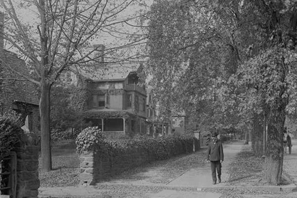 Residential Tree Lined Street in Germantown - Art Print