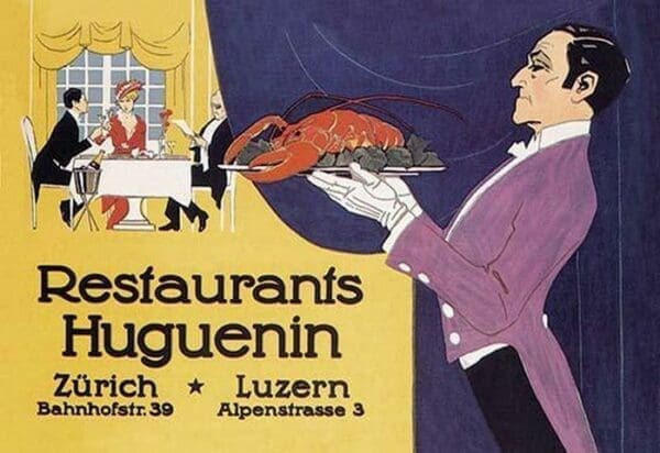 Restaurants Huguenin by Fritz C. Rumpf - Art Print