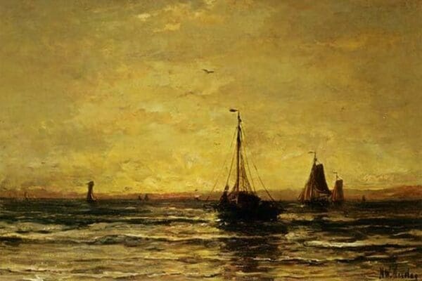 Return of the Fleet at Sunset by Hendrick Mesdag - Art Print