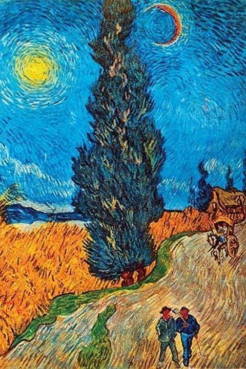 Road With Cypresses by Vincent van Gogh - Art Print