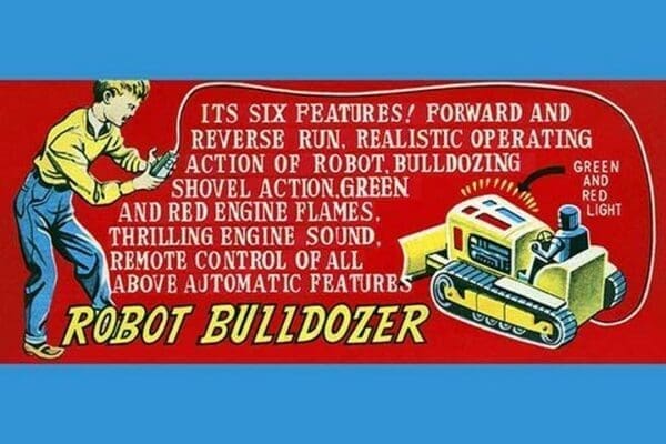 Robot Bulldozer - Six Features - Art Print