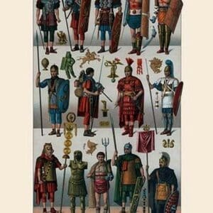 Roman Armament by Auguste Racinet - Art Print