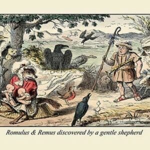 Romulus and Remus Discovered by a Gentle Shepherd by John Leech - Art Print