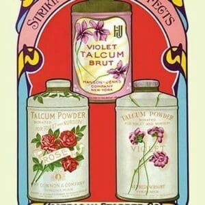 Rose and Violet Talcum Powders - Art Print