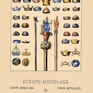 Royal Items of the Middle Ages by Auguste Racinet - Art Print