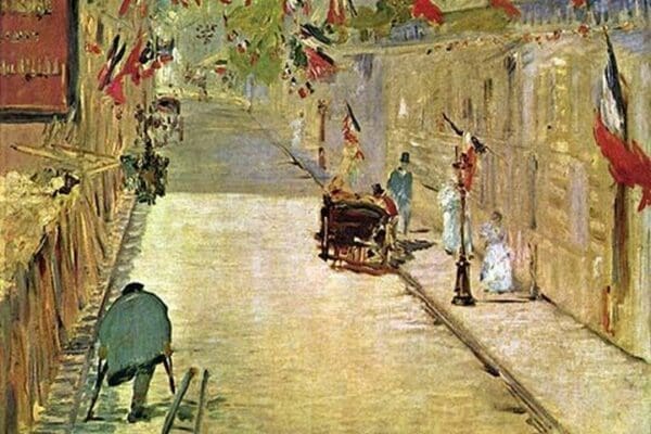 Rue Mosnier with Flags by Eduard Manet - Art Print