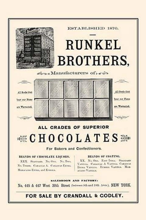 Runkel Brothers Chocolates - Art Print