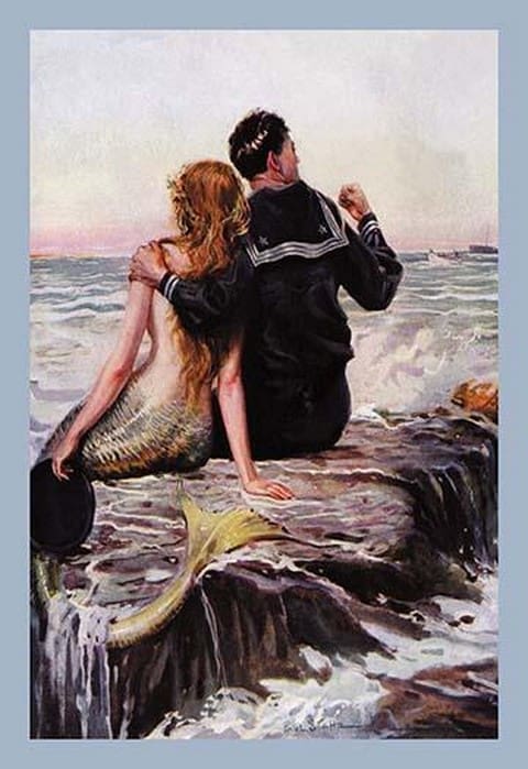 Sailor and Mermaid - Art Print