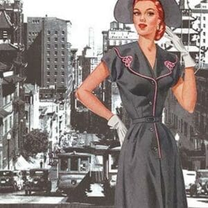 San Francisco Walking Dress II by Sara Pierce - Art Print