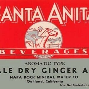 Santa Anita Pale Dry Ginger Ale - Art Print