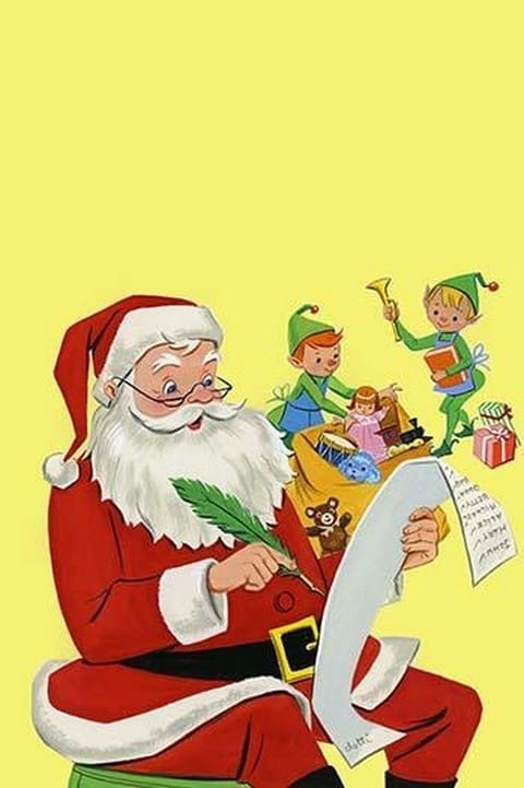 Santa Claus and His Helpers by Dorothy Griden - Art Print