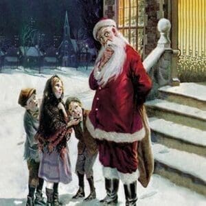 Santa and Street Kids by Paul Stahr - Art Print