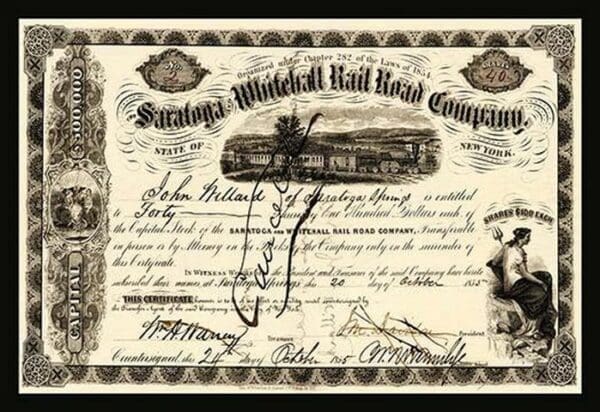 Saratoga and Whitehall Railroad Company - Art Print