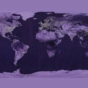 Satellite View of the World showing Electric lights and usage by Goddard Space Center - Art Print