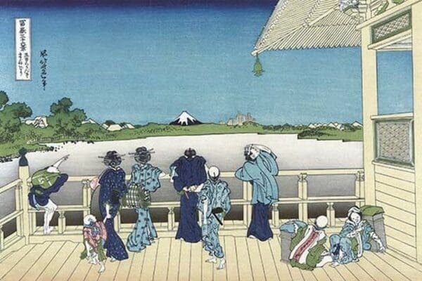 Sazai Hall - 500 Rakanji Temple by Katsushika Hokusai - Art Print