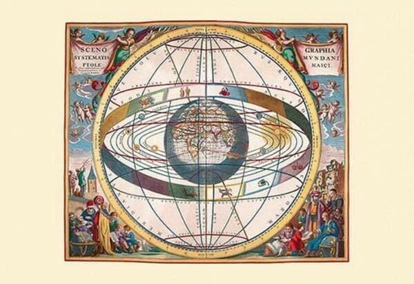 Scenographia Systematis Mundani Ptolemaici by Andreas Cellarius - Art Print