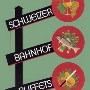 Schweizer Bahnhof Buffets by Charles Kuhn - Art Print