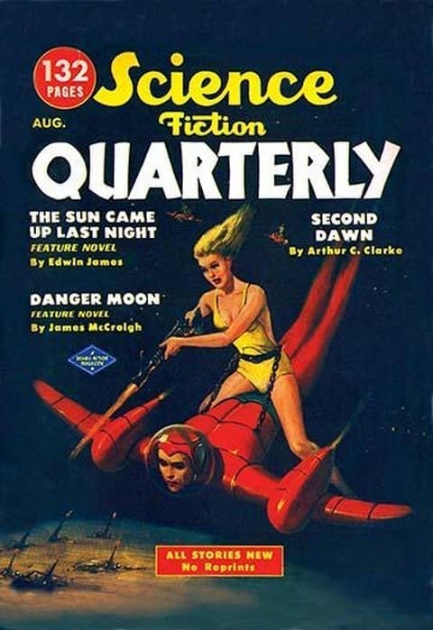 Science Fiction Quarterly: Attack from Atop Rocket Man - Art Print