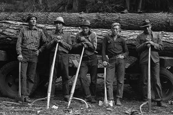 Self-Help Sawmill Workers by Dorothea Lange - Art Print