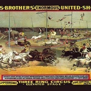 Sells Brothers' Enormous United Shows: Three Ring Circus - Art Print