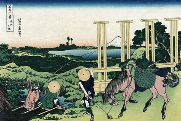 Senju in Musashi Province by Katsushika Hokusai - Art Print