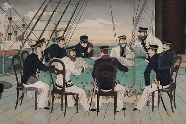 Sino-Japanese War: Naval Officers Discussing Strategy to Be Used in the War against China