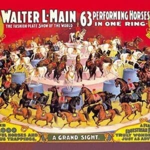 Sixty-Three Performing Horses in One Ring: Walter L. Main Shows - Art Print