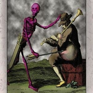 Skeleton and Musician - Art Print