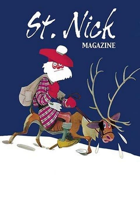 Skinny Scottish Santa Rides on Reindeer - Art Print