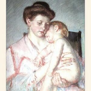 Sleepy Baby by Mary Cassatt - Art Print