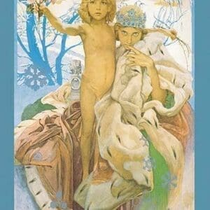 Snow Queen and Child by Alphonse Mucha - Art Print