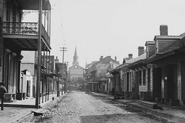 Sole Pedestrian in New Orleans's Street by Jackson - Art Print