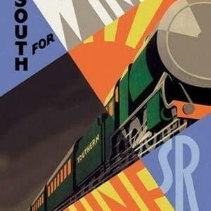 South for Winter Sunshine - Southern Railroad - Art Print