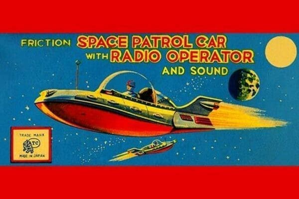 Space Patrol Car with Radio Operator - Art Print