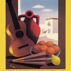 Spain: Guitar and Oranges - Art Print