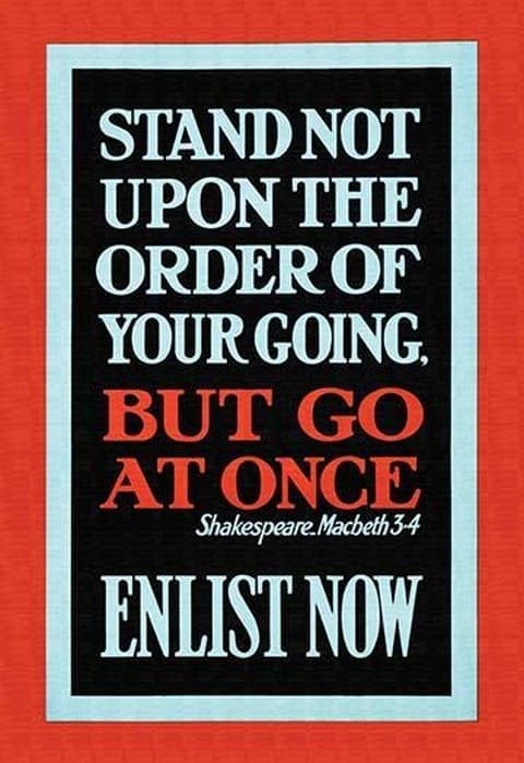 Stand Not But Go at Once. Enlist Now by Bemrose & Sons Ltd. - Art Print